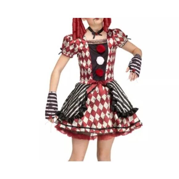 Spirit Halloween Twisted Clown Circus Misfit Zombie Dress Girls XL One Piece - Picture 1 of 5